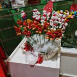 Christmas confetti figurines shaped like snowmen and gingerbread men in Sulmona